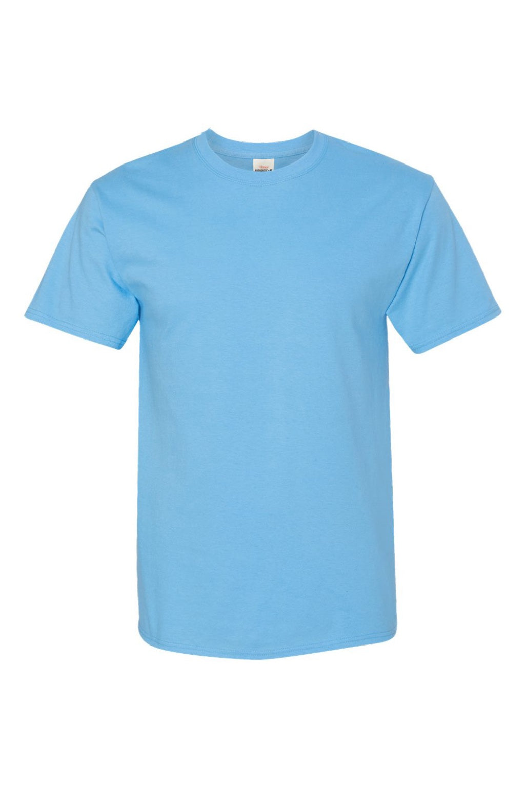 Hanes 5250 Mens Authentic Short Sleeve Crewneck T-Shirt Blue Horizon Flat Front