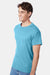 Hanes 5250 Mens Authentic Short Sleeve Crewneck T-Shirt Blue Horizon Model Side