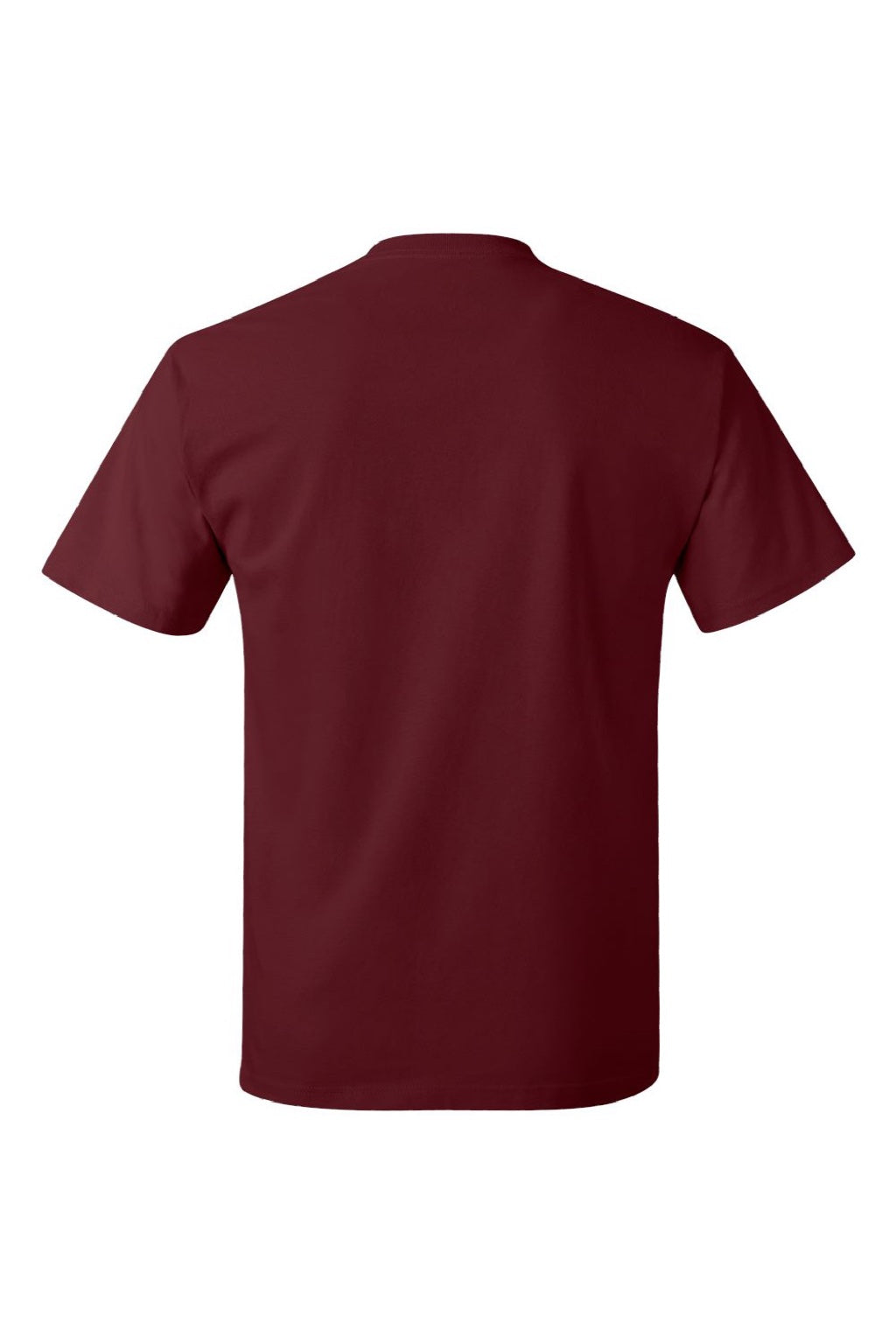 Hanes 5250 Mens Authentic Short Sleeve Crewneck T-Shirt Maroon Flat Back
