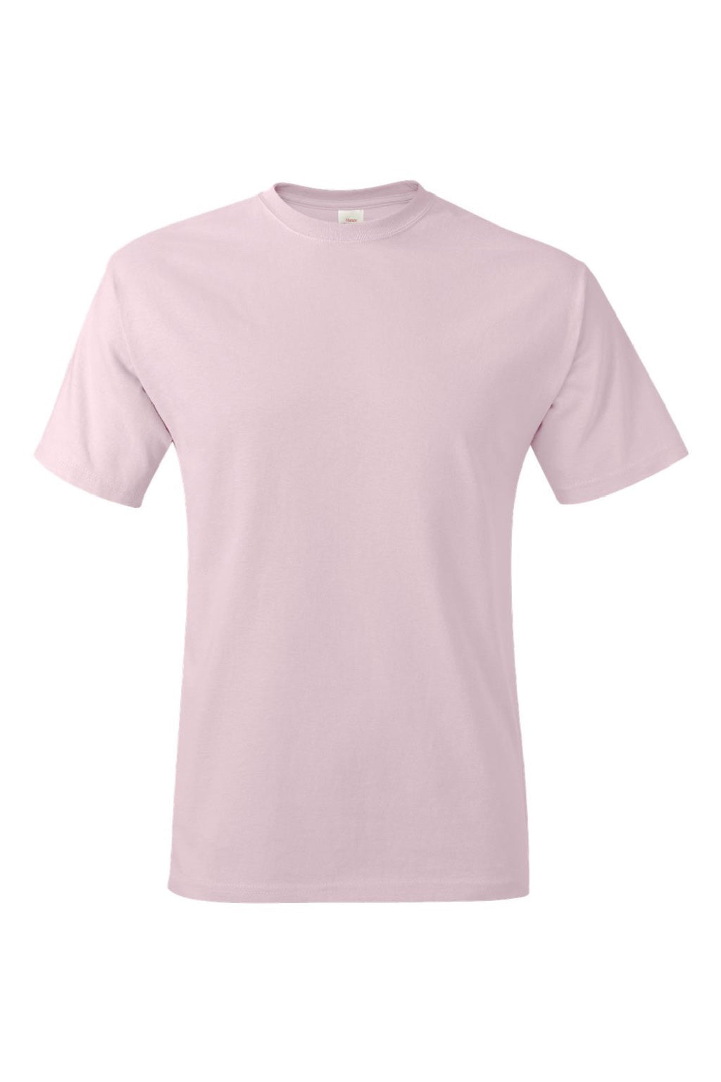 Hanes 5250 Mens Authentic Short Sleeve Crewneck T-Shirt Pale Pink Flat Front