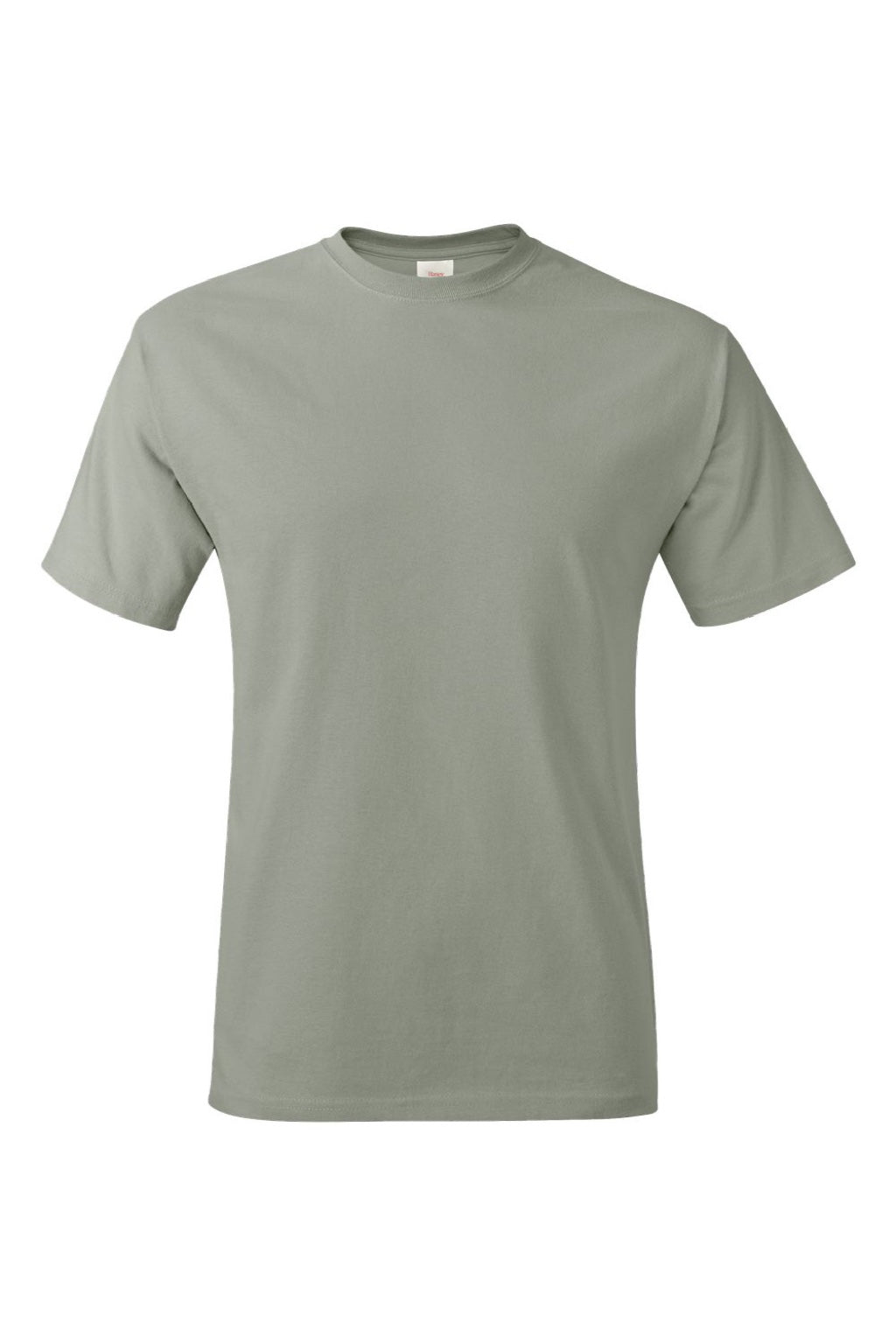 Hanes 5250 Mens Authentic Short Sleeve Crewneck T-Shirt Stonewashed Green Flat Front