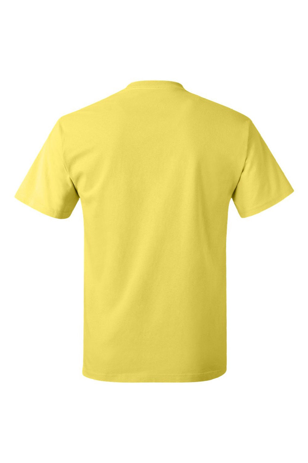 Hanes 5250 Mens Authentic Short Sleeve Crewneck T-Shirt Yellow Flat Back