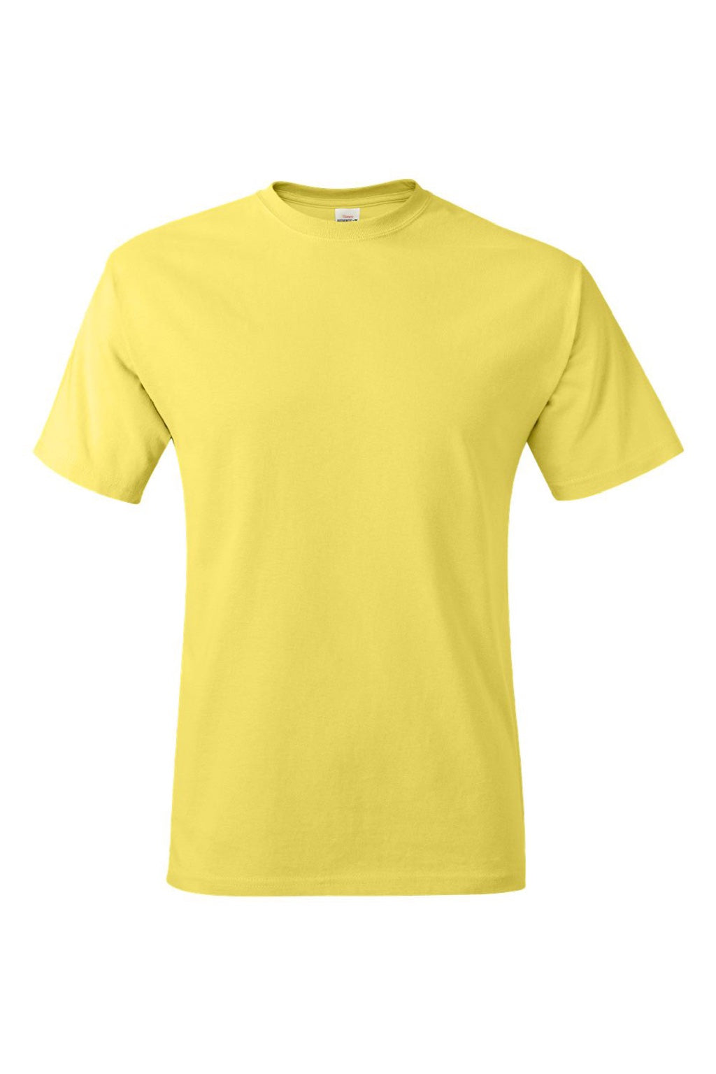 Hanes 5250 Mens Authentic Short Sleeve Crewneck T-Shirt Yellow Flat Front