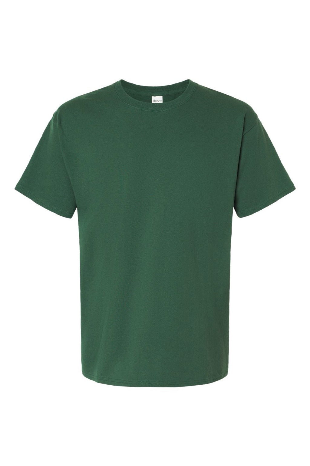 Hanes 5280 Mens Essential-T Short Sleeve Crewneck T-Shirt Athletic Dark Green Flat Front