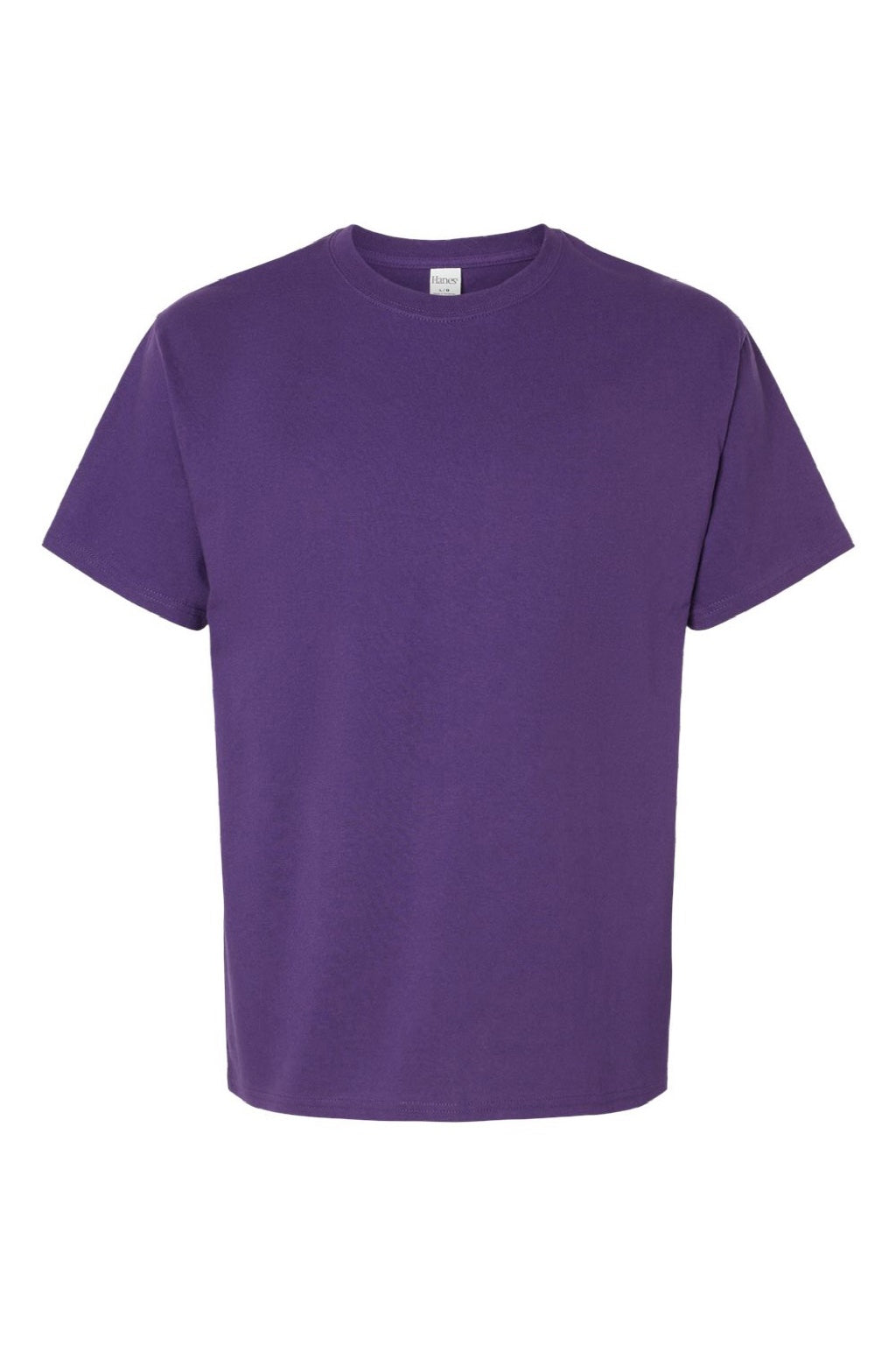 Hanes 5280 Mens Essential-T Short Sleeve Crewneck T-Shirt Athletic Purple Flat Front