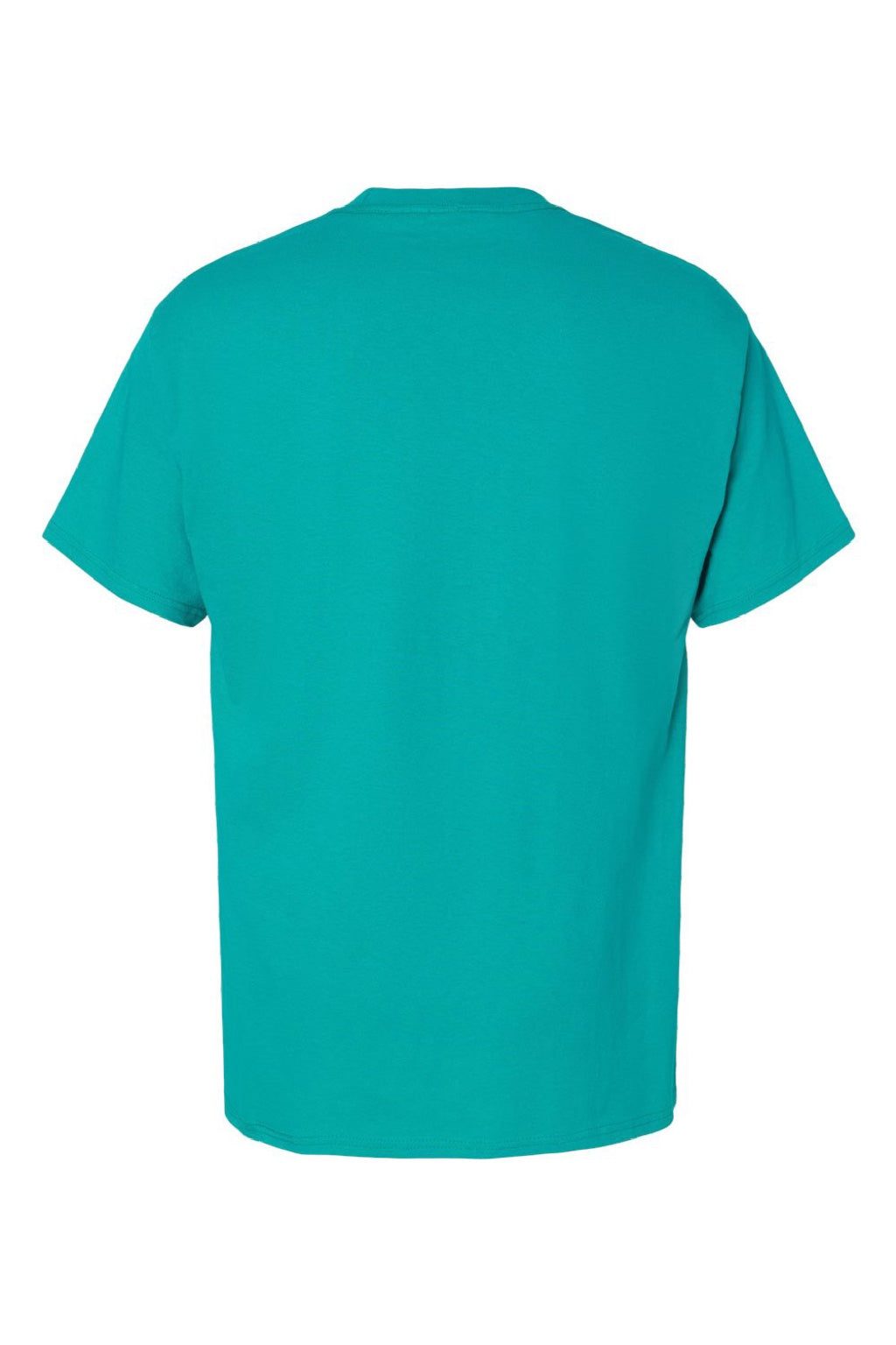 Hanes 5280 Mens Essential-T Short Sleeve Crewneck T-Shirt Athletic Teal Green Flat Front