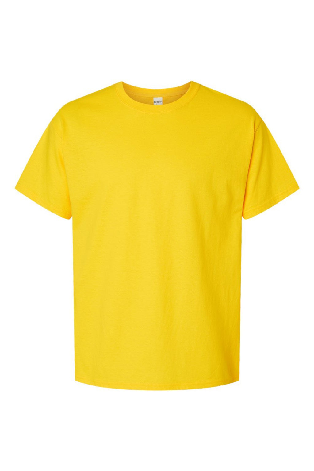 Hanes 5280 Mens Essential-T Short Sleeve Crewneck T-Shirt Athletic Yellow Flat Front