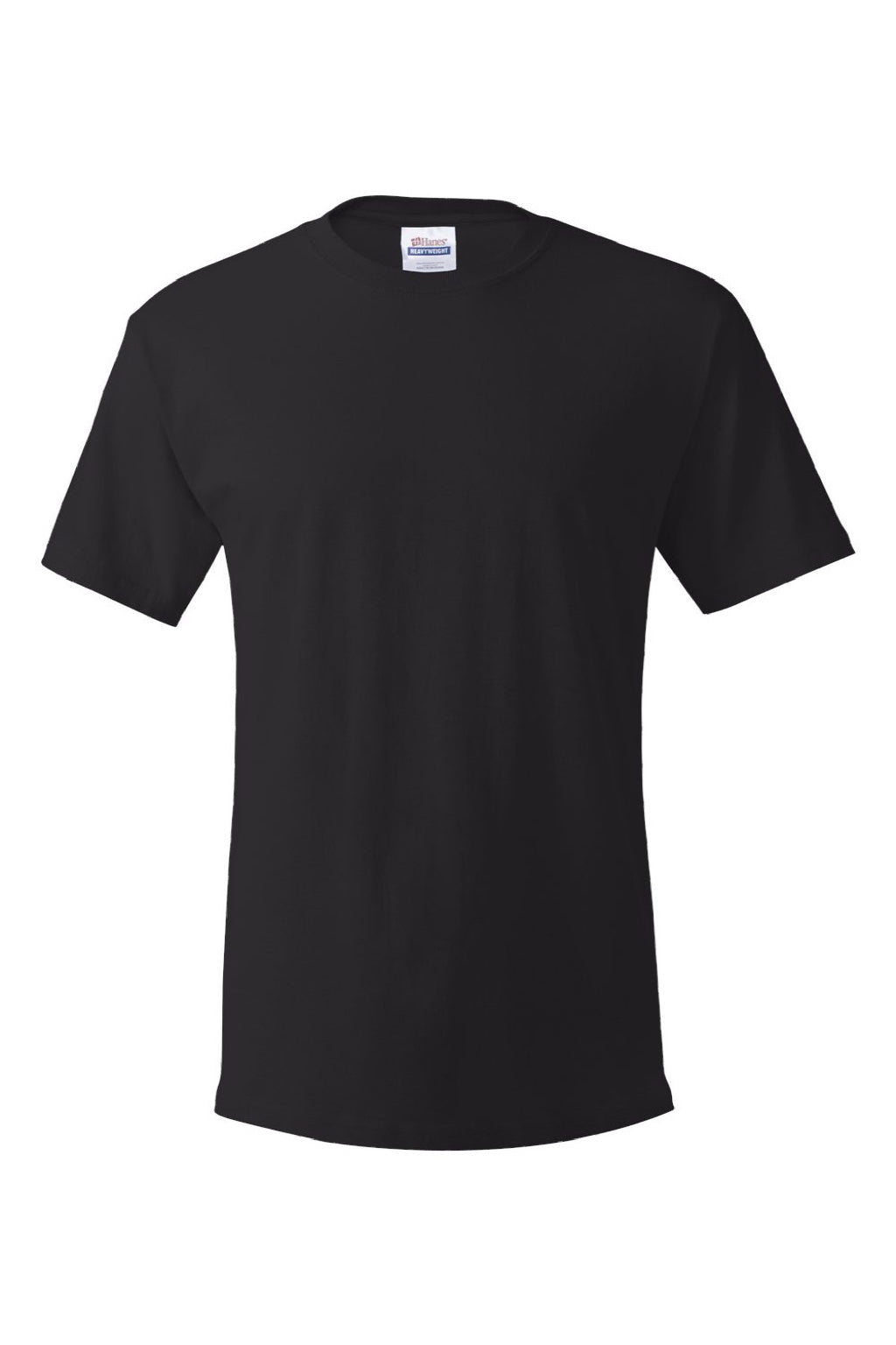 Hanes 5280 Mens Essential-T Short Sleeve Crewneck T-Shirt Black Flat Front