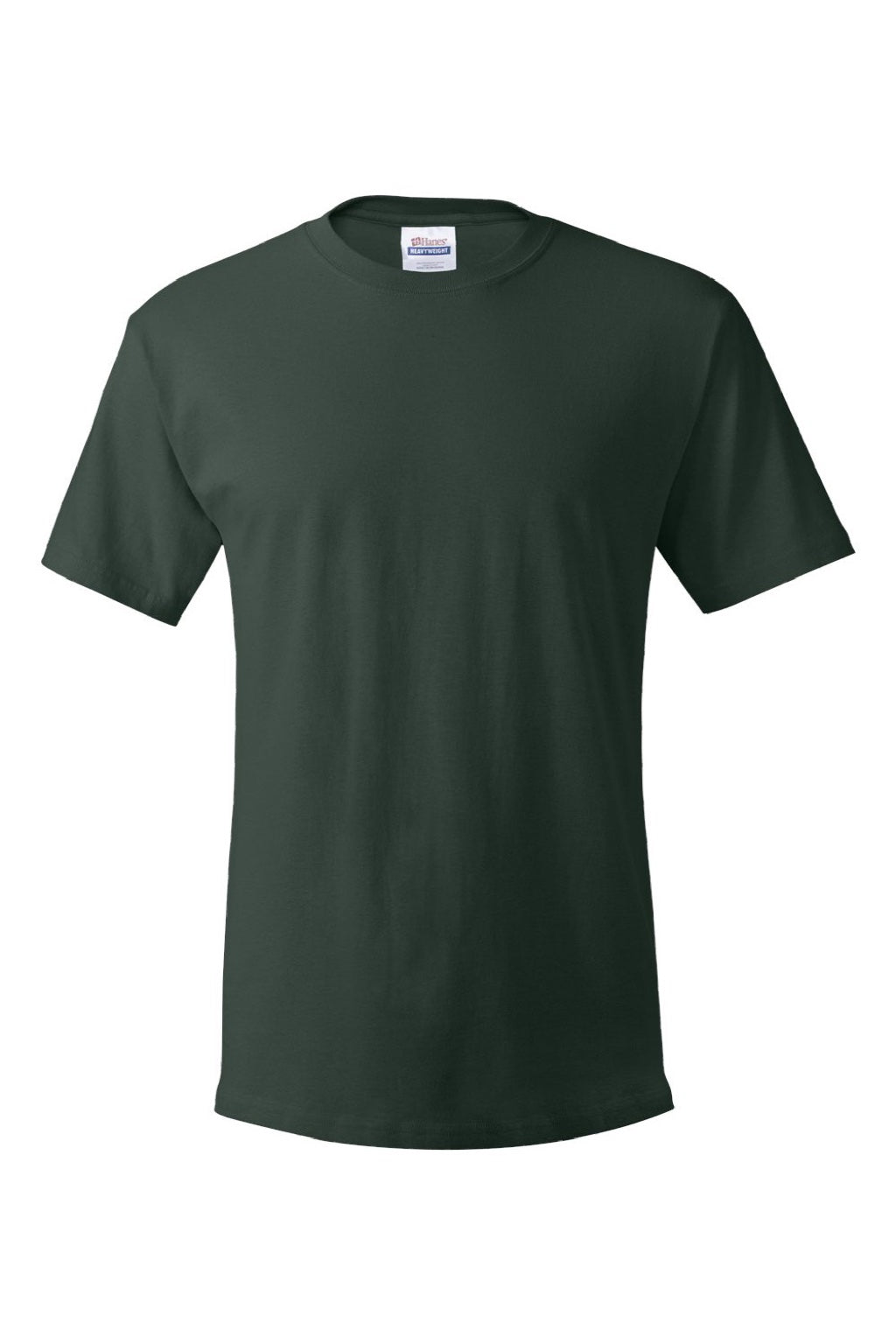 Hanes 5280 Mens Essential-T Short Sleeve Crewneck T-Shirt Deep Forest Green Flat Front