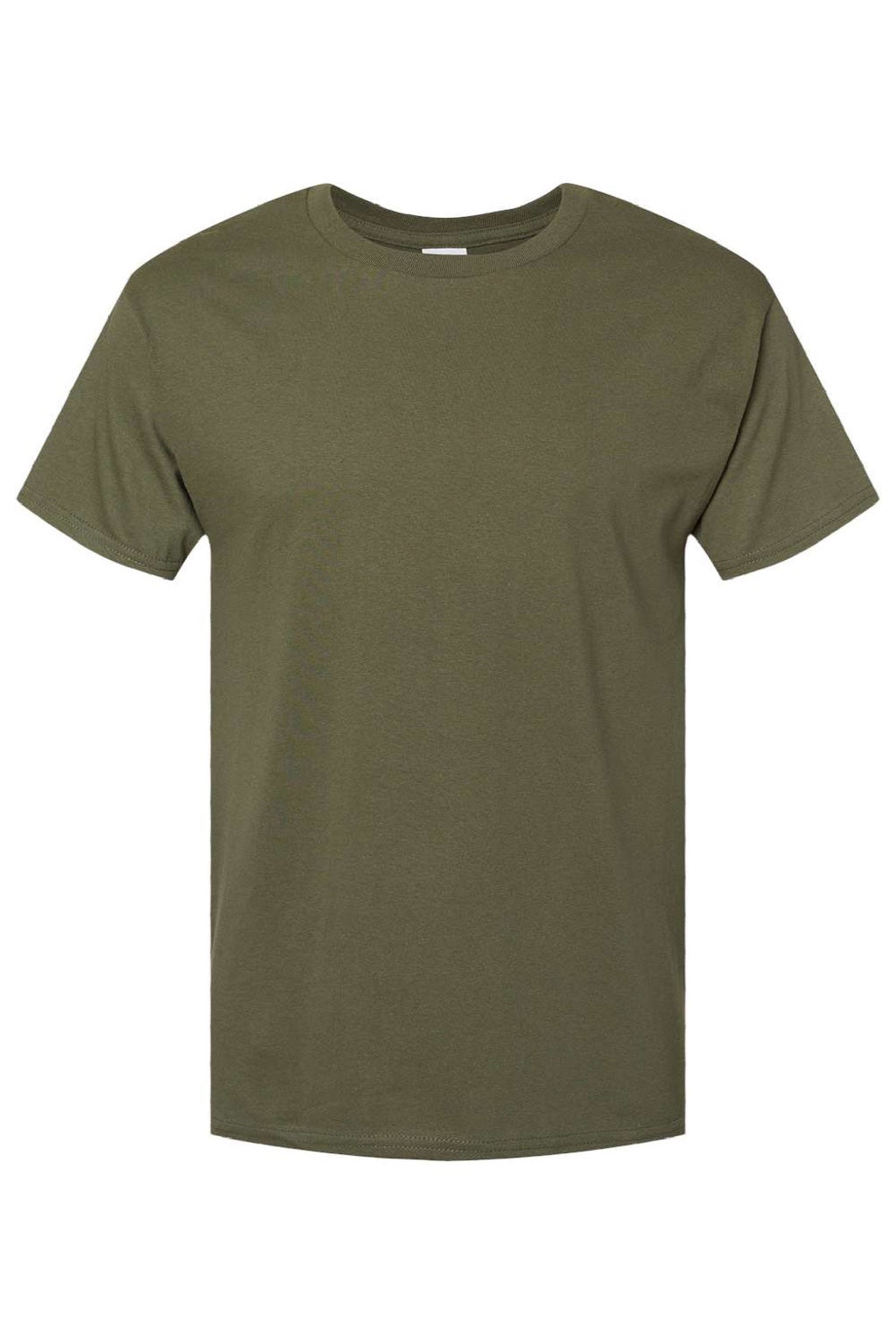 Hanes 5280 Mens Essential-T Short Sleeve Crewneck T-Shirt Fatigue Green Flat Front