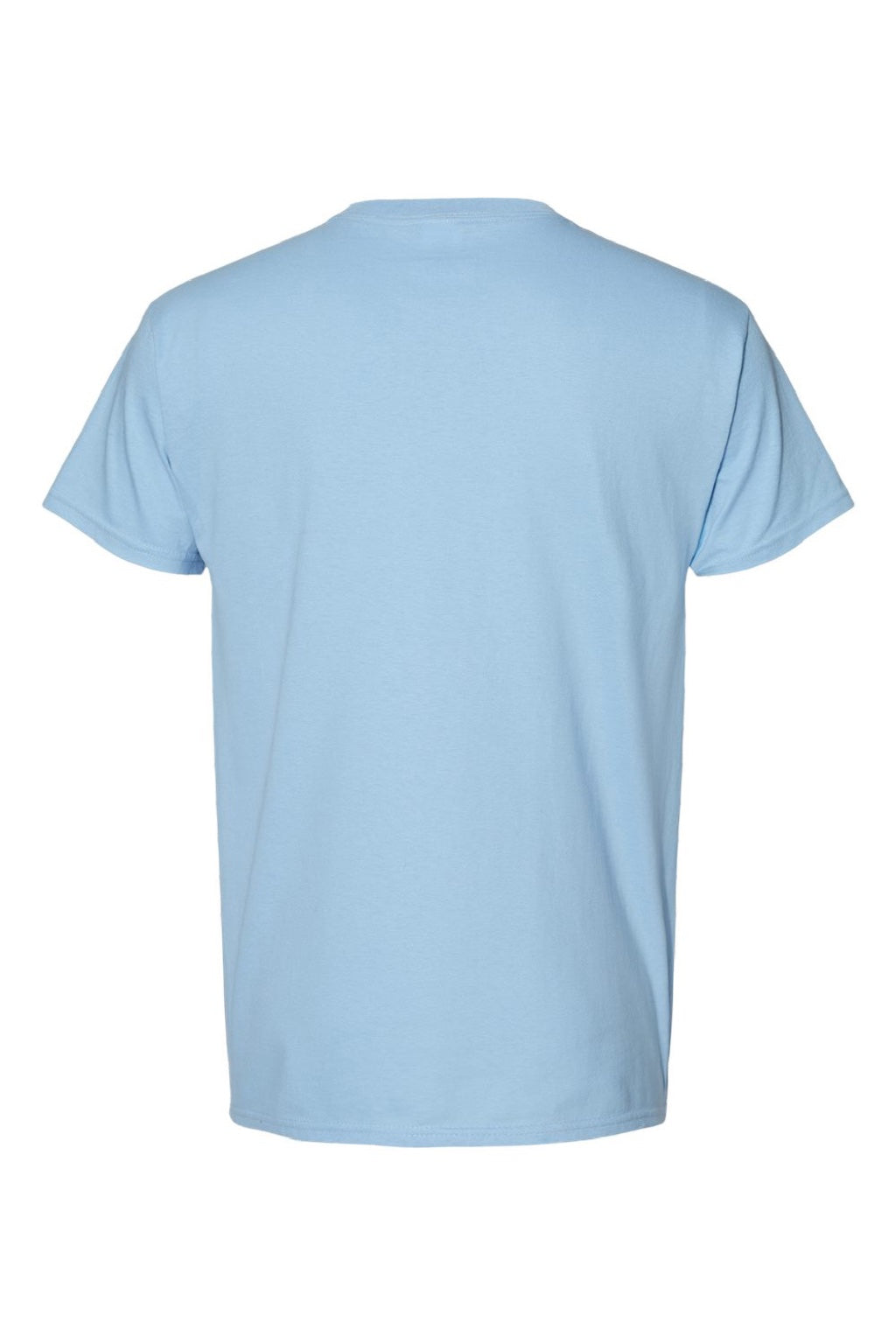 Hanes 5280 Mens Essential-T Short Sleeve Crewneck T-Shirt Light Blue Flat Back