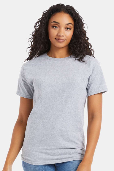 Hanes 5280 Mens Essential-T Short Sleeve Crewneck T-Shirt Light Steel Grey Model Front