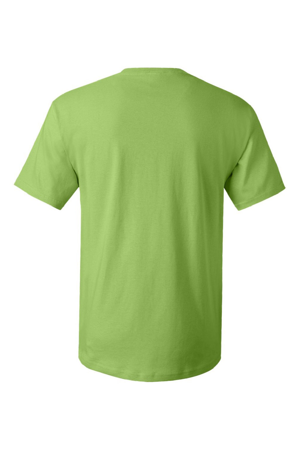 Hanes 5280 Mens Essential-T Short Sleeve Crewneck T-Shirt Lime Green Flat Back