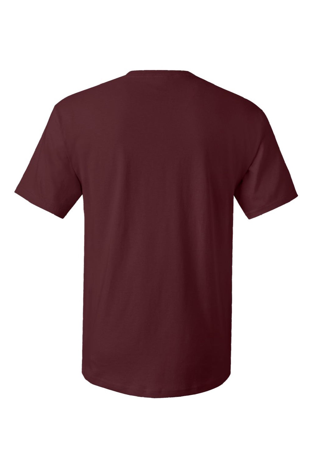 Hanes 5280 Mens Essential-T Short Sleeve Crewneck T-Shirt Maroon Flat Back