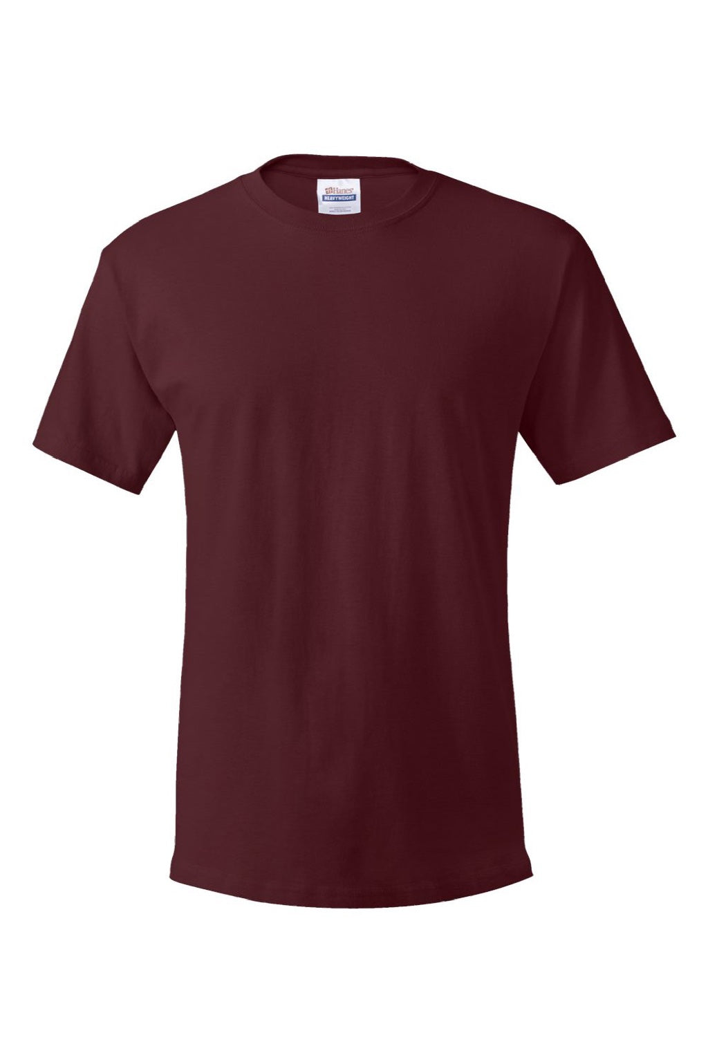 Hanes 5280 Mens Essential-T Short Sleeve Crewneck T-Shirt Maroon Flat Front