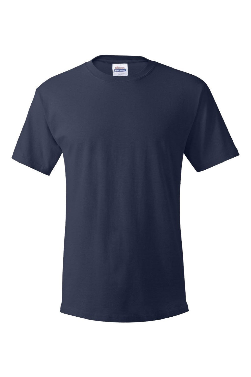 Hanes 5280 Mens Essential-T Short Sleeve Crewneck T-Shirt Navy Blue Flat Front