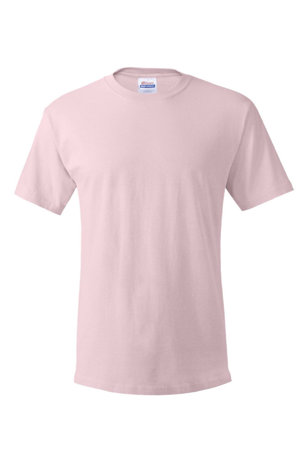 Hanes 5280 Mens Essential-T Short Sleeve Crewneck T-Shirt Pale Pink Flat Front