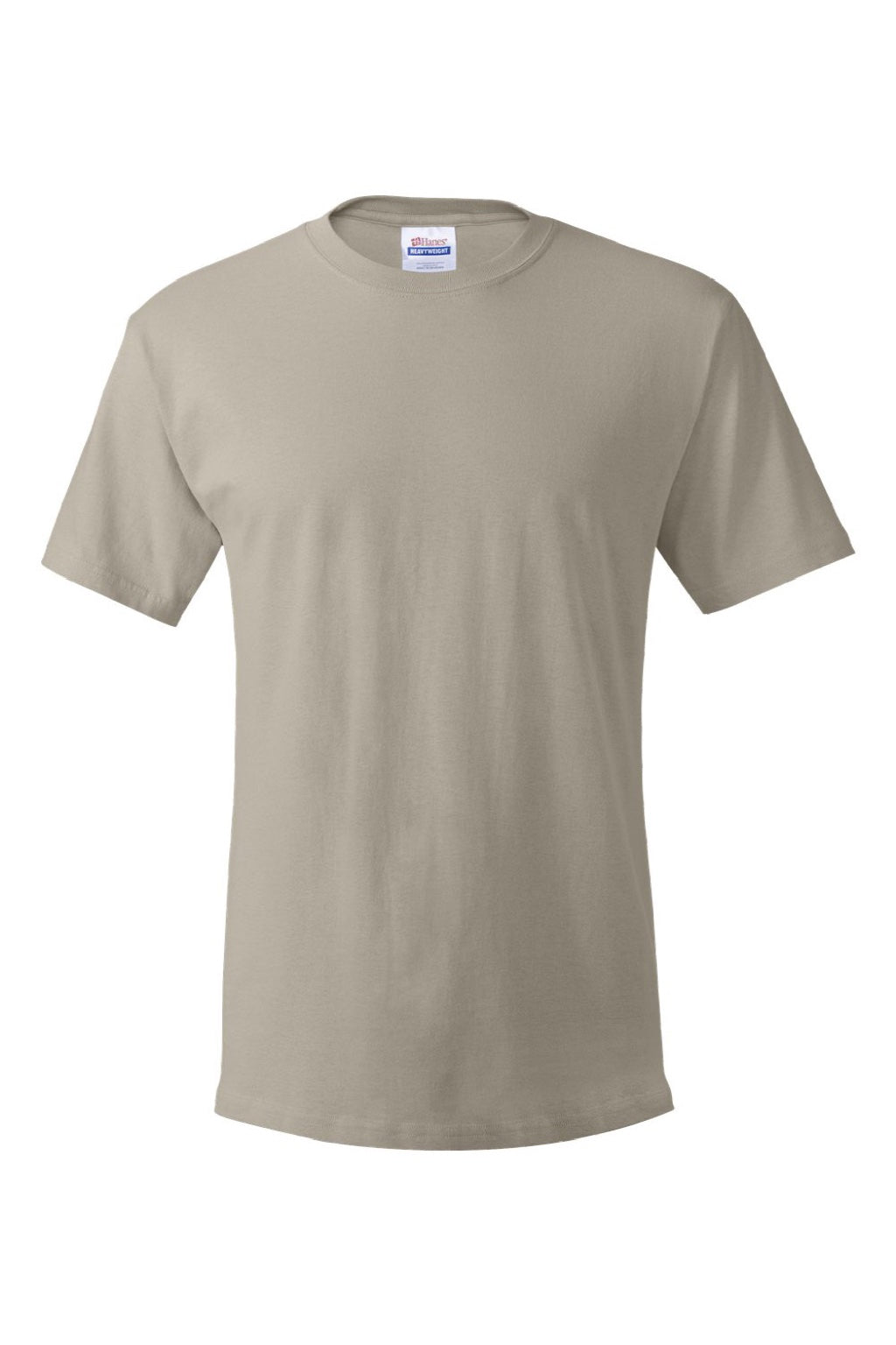 Hanes 5280 Mens Essential-T Short Sleeve Crewneck T-Shirt Sand Flat Front