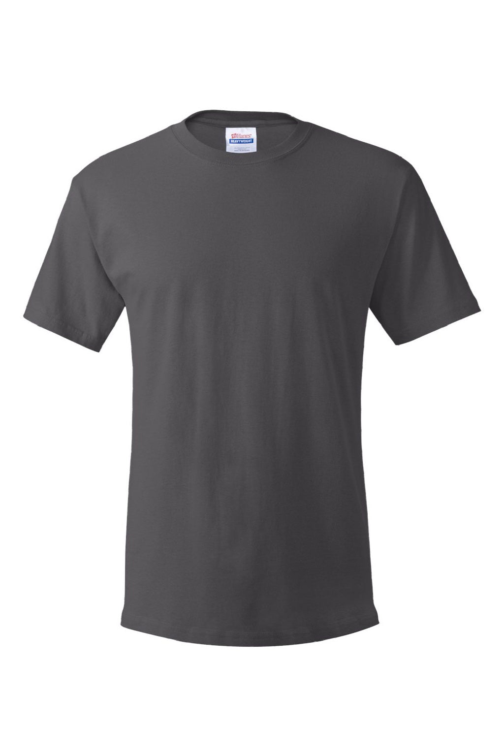 Hanes 5280 Mens Essential-T Short Sleeve Crewneck T-Shirt Smoke Grey Flat Front