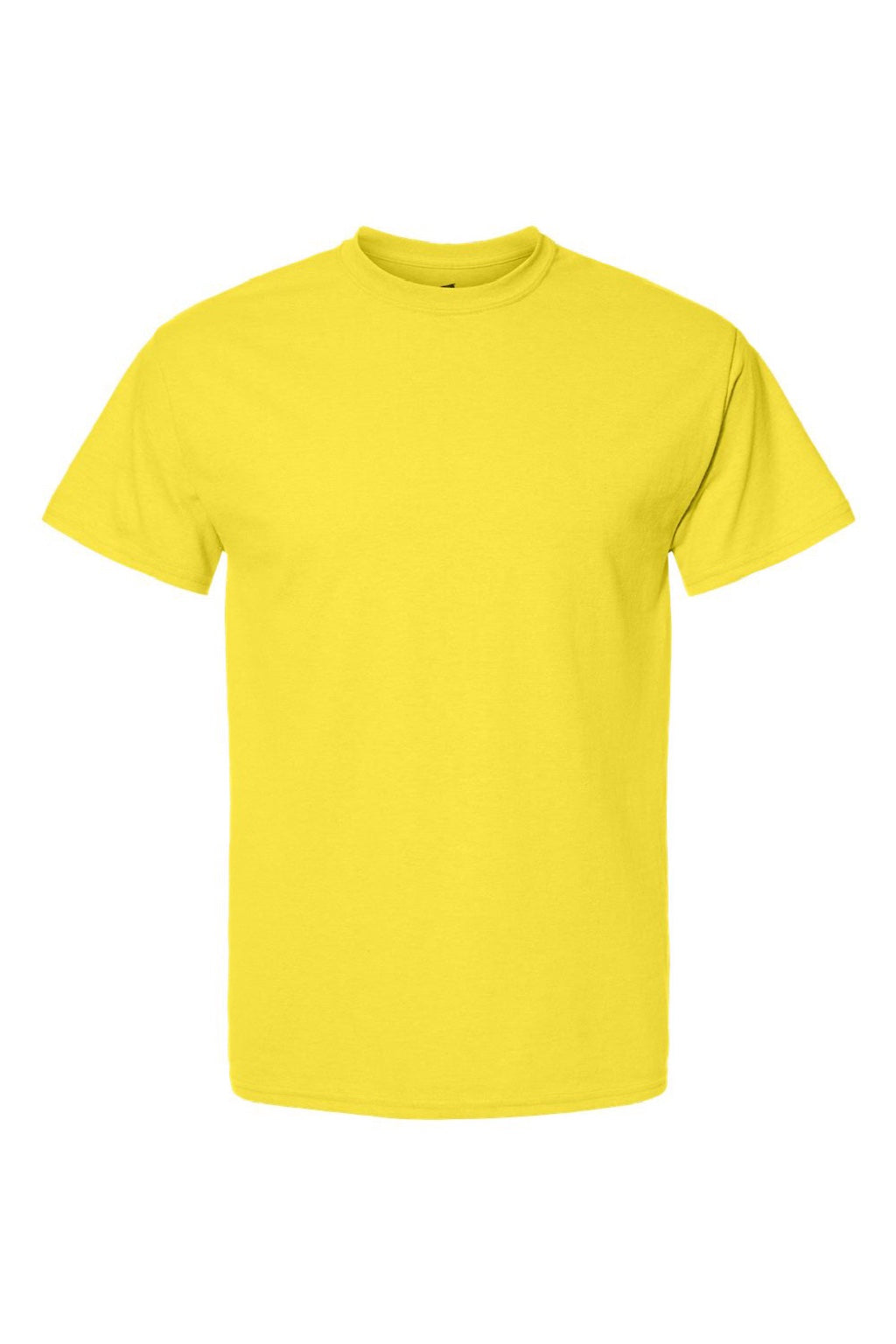 Hanes 5280 Mens Essential-T Short Sleeve Crewneck T-Shirt Yellow Flat Front