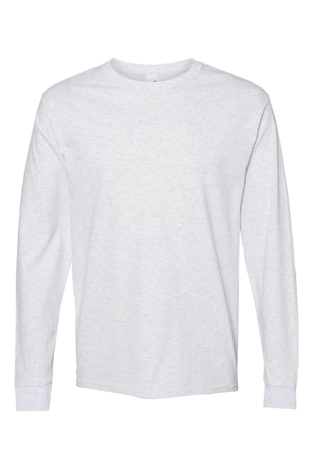 Hanes 5286 Mens Essential-T Long Sleeve Crewneck T-Shirt Ash Grey Flat Front