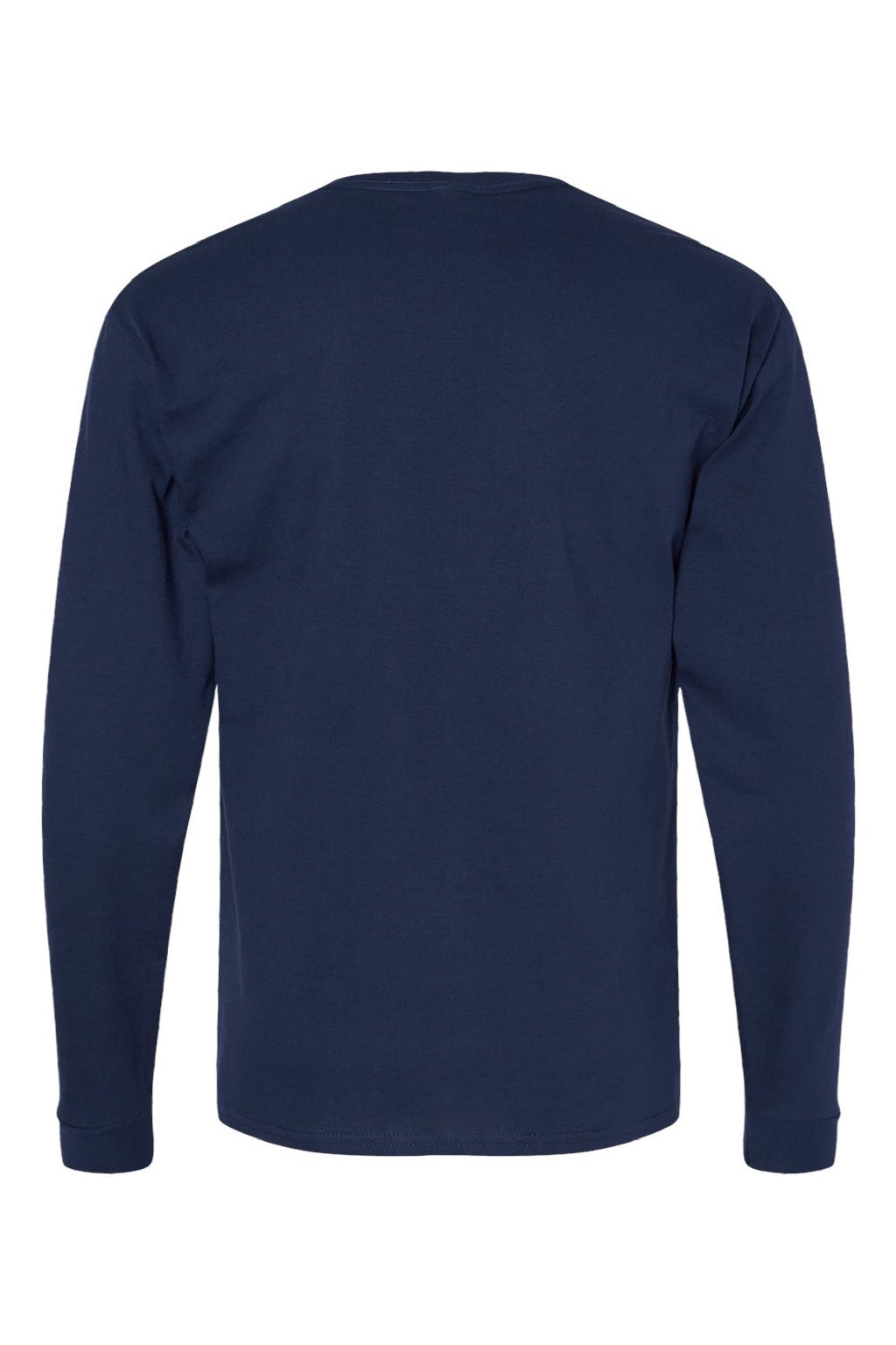 Hanes 5286 Mens Essential-T Long Sleeve Crewneck T-Shirt Athletic Navy Blue Flat Back