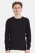 Hanes 5286 Mens Essential-T Long Sleeve Crewneck T-Shirt Black Model Front