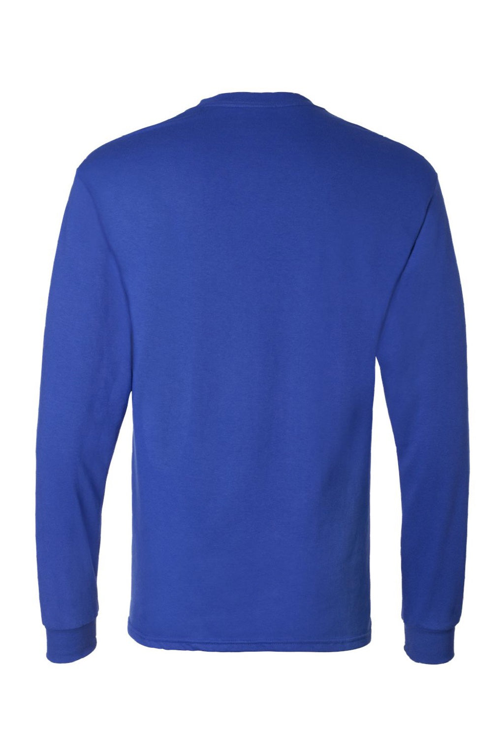 Hanes 5286 Mens Essential-T Long Sleeve Crewneck T-Shirt Deep Royal Blue Flat Back
