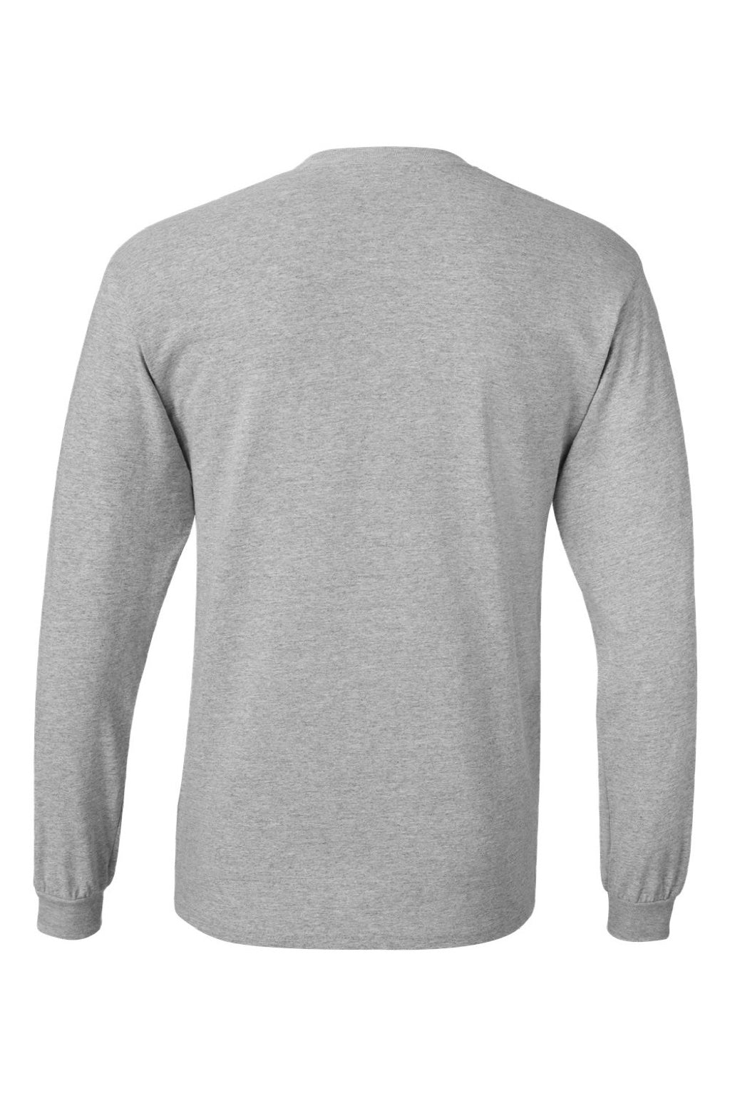 Hanes 5286 Mens Essential-T Long Sleeve Crewneck T-Shirt Light Steel Grey Flat Back