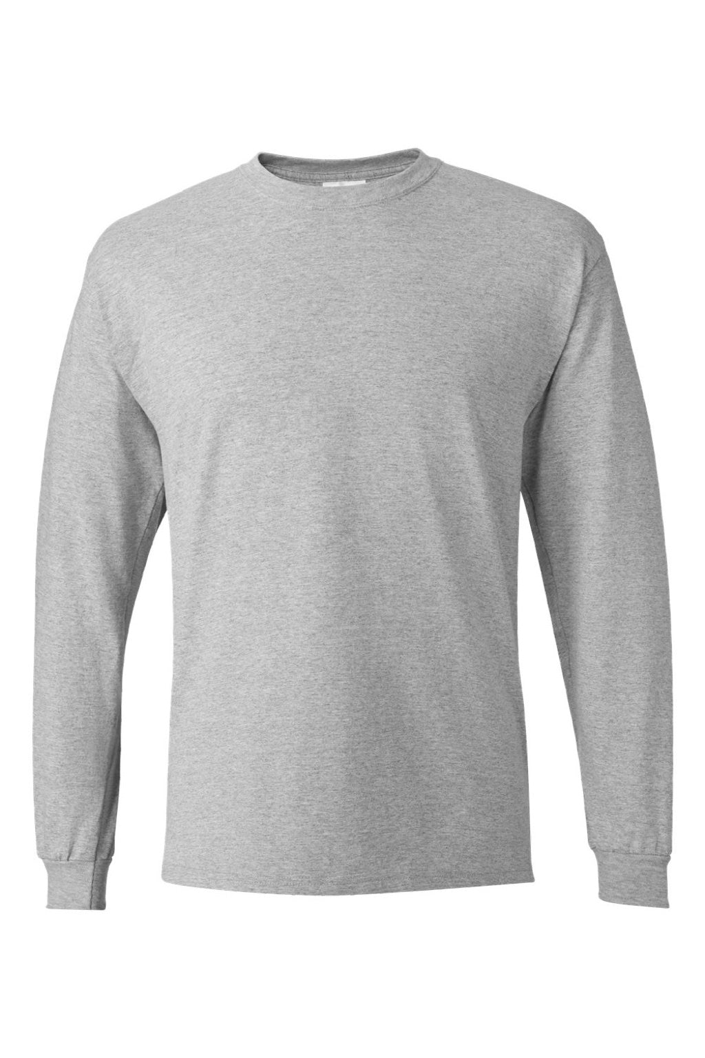 Hanes 5286 Mens Essential-T Long Sleeve Crewneck T-Shirt Light Steel Grey Flat Front