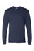 Hanes 5286 Mens Essential-T Long Sleeve Crewneck T-Shirt Navy Blue Flat Front