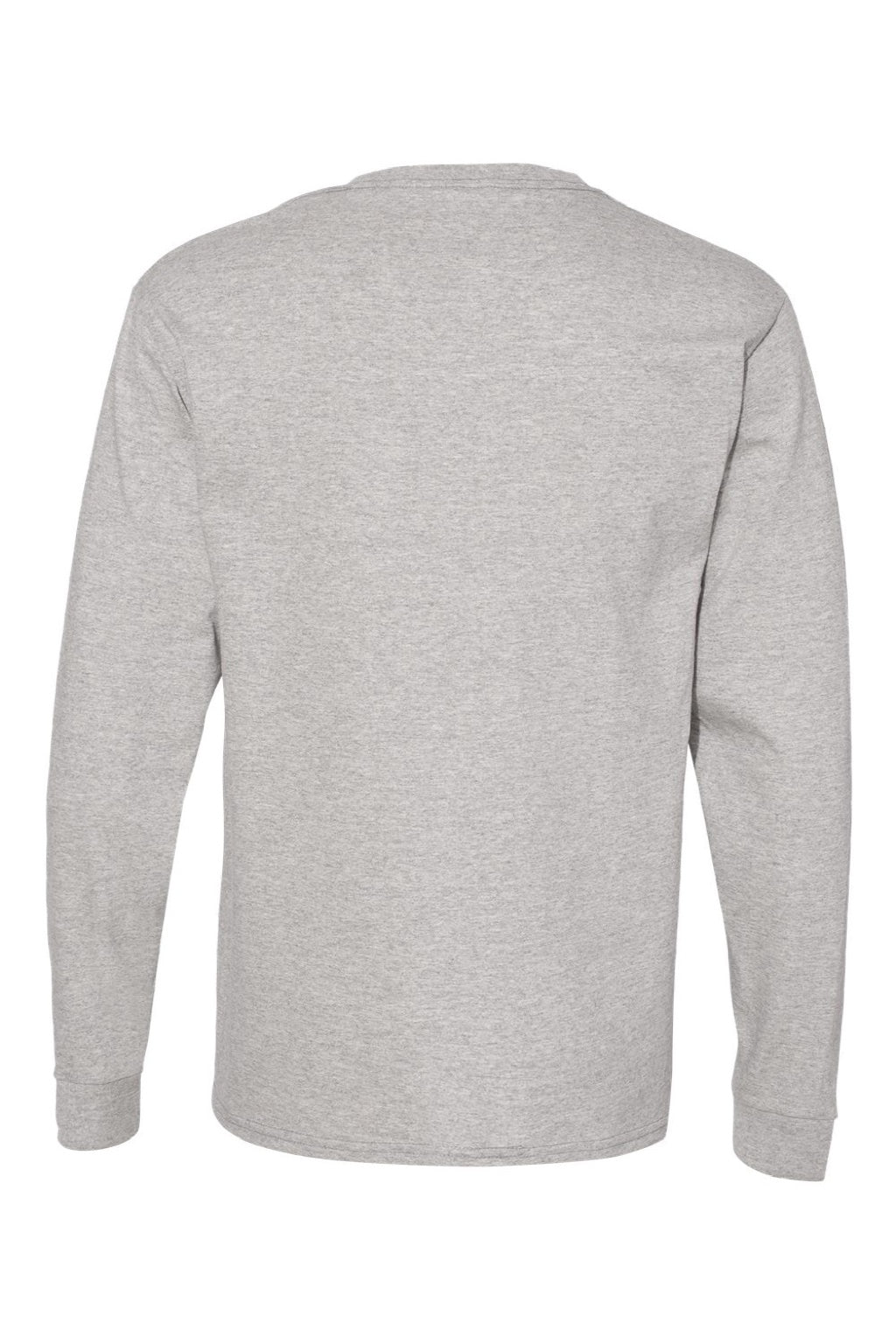 Hanes 5286 Mens Essential-T Long Sleeve Crewneck T-Shirt Oxford Grey Flat Back
