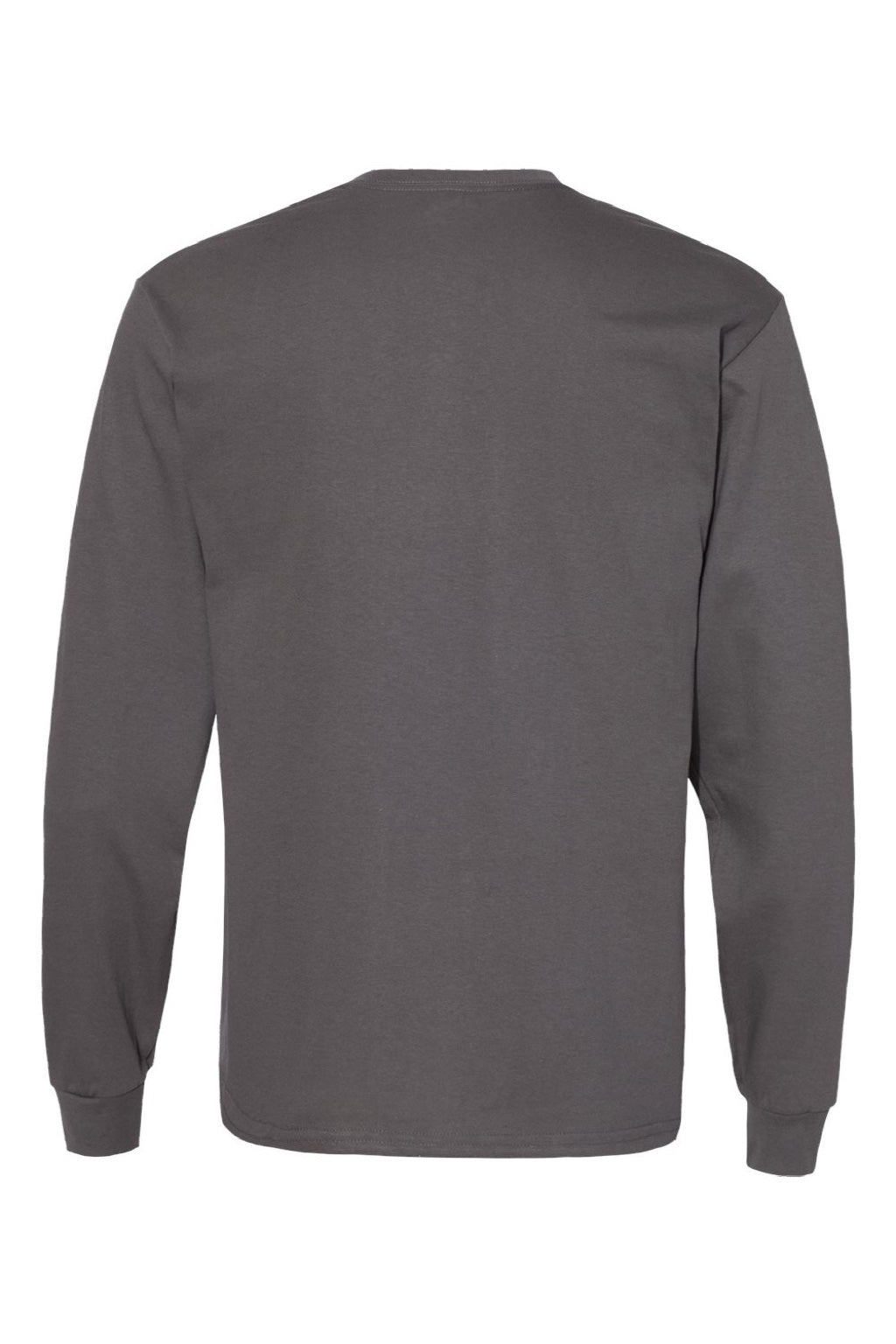 Hanes 5286 Mens Essential-T Long Sleeve Crewneck T-Shirt Smoke Grey Flat Back