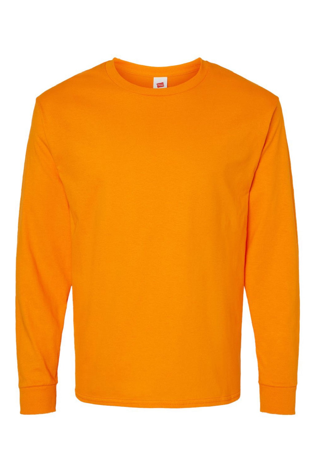 Hanes 5286 Mens Essential-T Long Sleeve Crewneck T-Shirt Tennessee Orange Flat Front