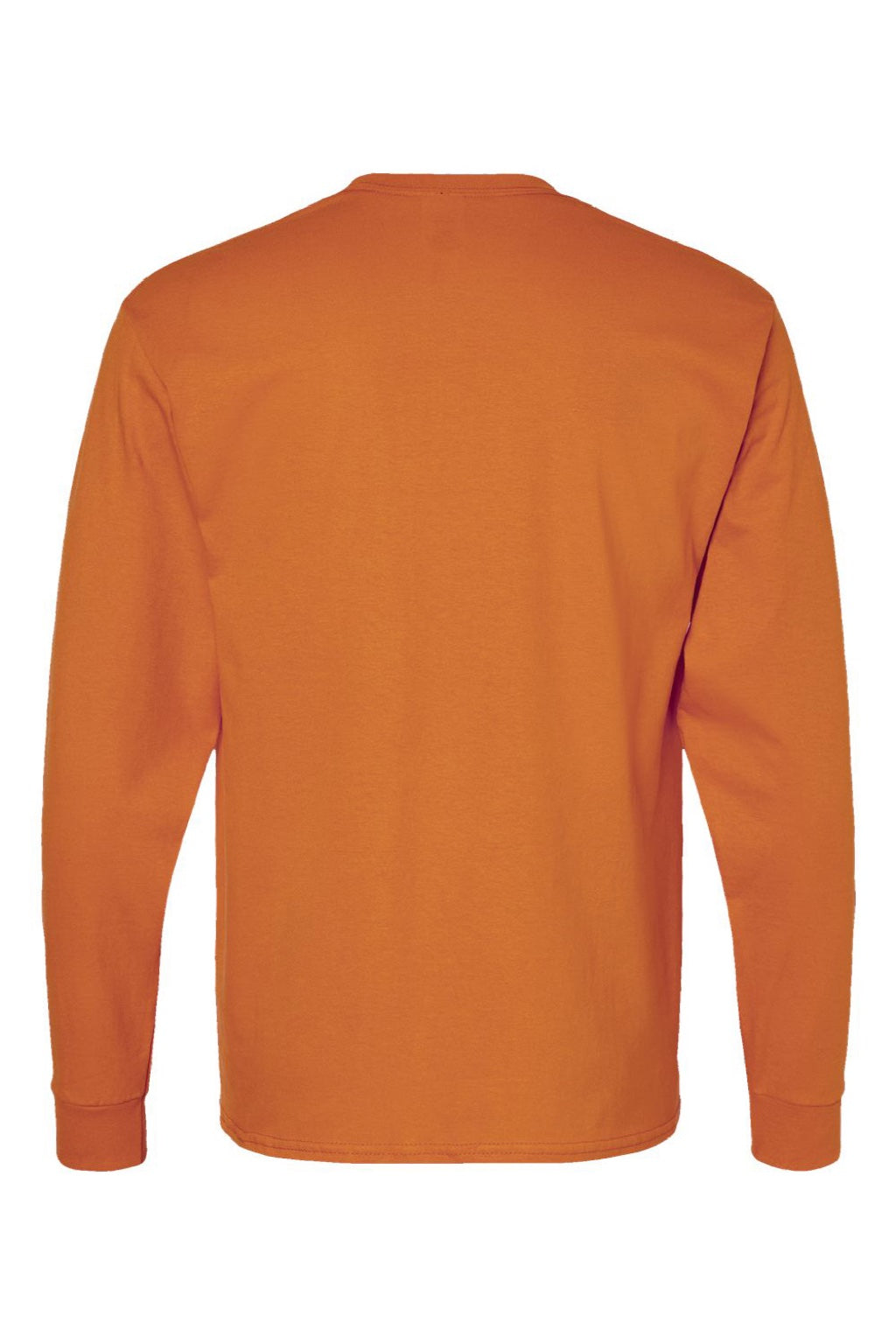 Hanes 5286 Mens Essential-T Long Sleeve Crewneck T-Shirt Texas Orange Flat Back