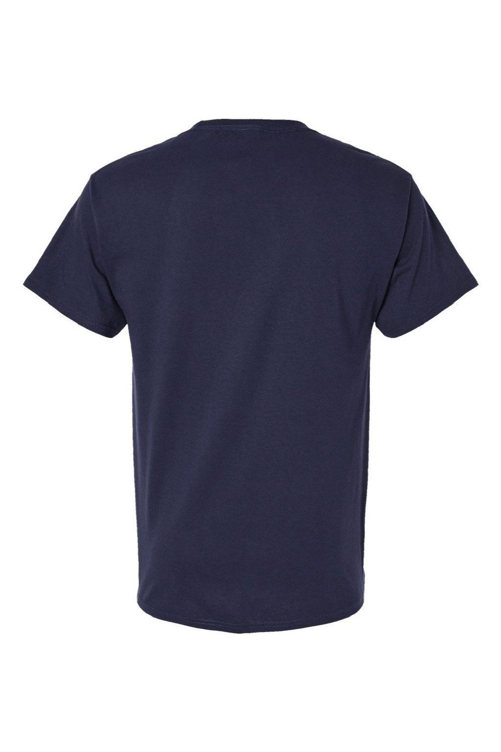 Hanes 5290P Mens Essential Short Sleeve Crewneck T-Shirt w/ Pocket Athletic Navy Blue Flat Back