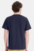 Hanes 5290P Mens Essential Short Sleeve Crewneck T-Shirt w/ Pocket Athletic Navy Blue Model Back