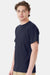 Hanes 5290P Mens Essential Short Sleeve Crewneck T-Shirt w/ Pocket Athletic Navy Blue Model Side
