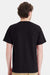 Hanes 5290P Mens Essential Short Sleeve Crewneck T-Shirt w/ Pocket Black Model Back