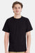 Hanes 5290P Mens Essential Short Sleeve Crewneck T-Shirt w/ Pocket Black Model Front