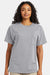 Hanes 5290P Mens Essential Short Sleeve Crewneck T-Shirt w/ Pocket Light Steel Grey Model Front