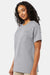 Hanes 5290P Mens Essential Short Sleeve Crewneck T-Shirt w/ Pocket Light Steel Grey Model Side
