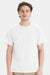 Hanes 5290P Mens Essential Short Sleeve Crewneck T-Shirt w/ Pocket White Model Front