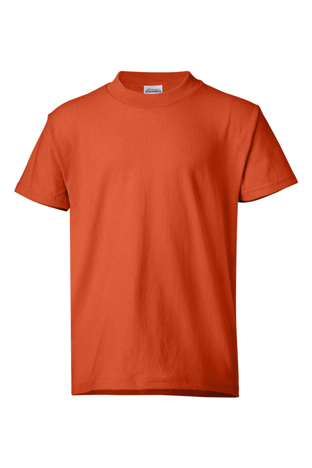 Hanes 5370 Youth EcoSmart Short Sleeve Crewneck T-Shirt Orange Flat Front