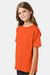 Hanes 5370 Youth EcoSmart Short Sleeve Crewneck T-Shirt Orange Model Side
