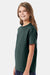 Hanes 5450 Youth Authentic Short Sleeve Crewneck T-Shirt Deep Forest Green Model Side