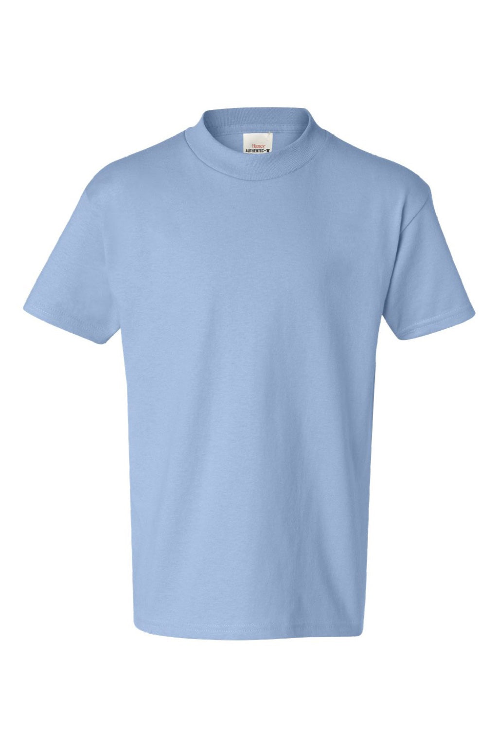 Hanes 5450 Youth Authentic Short Sleeve Crewneck T-Shirt Light Blue Flat Front