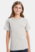 Hanes 5480 Youth Essential-T Short Sleeve Crewneck T-Shirt Ash Grey Model Front