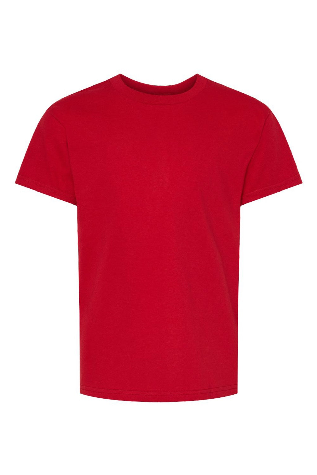 Hanes 5480 Youth Essential-T Short Sleeve Crewneck T-Shirt Athletic Crimson Red Flat Front
