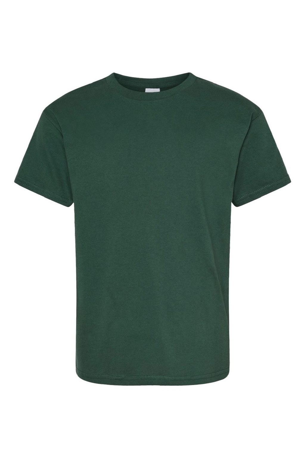 Hanes 5480 Youth Essential-T Short Sleeve Crewneck T-Shirt Athletic Dark Green Flat Front